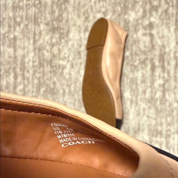 Coach Women's Tan and Black Loafers - Picture 5 of 5